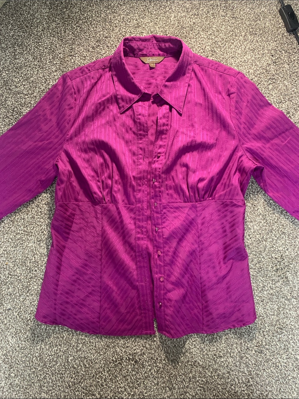 Jessica Fuchsia Button-Front Tailored Shirt